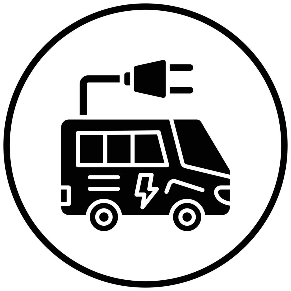 Electric Bus Icon Style vector