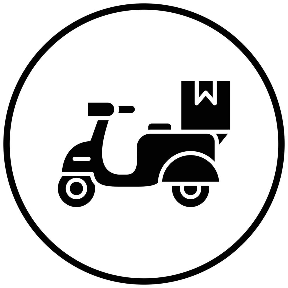 estilo de icono de entrega de motos vector