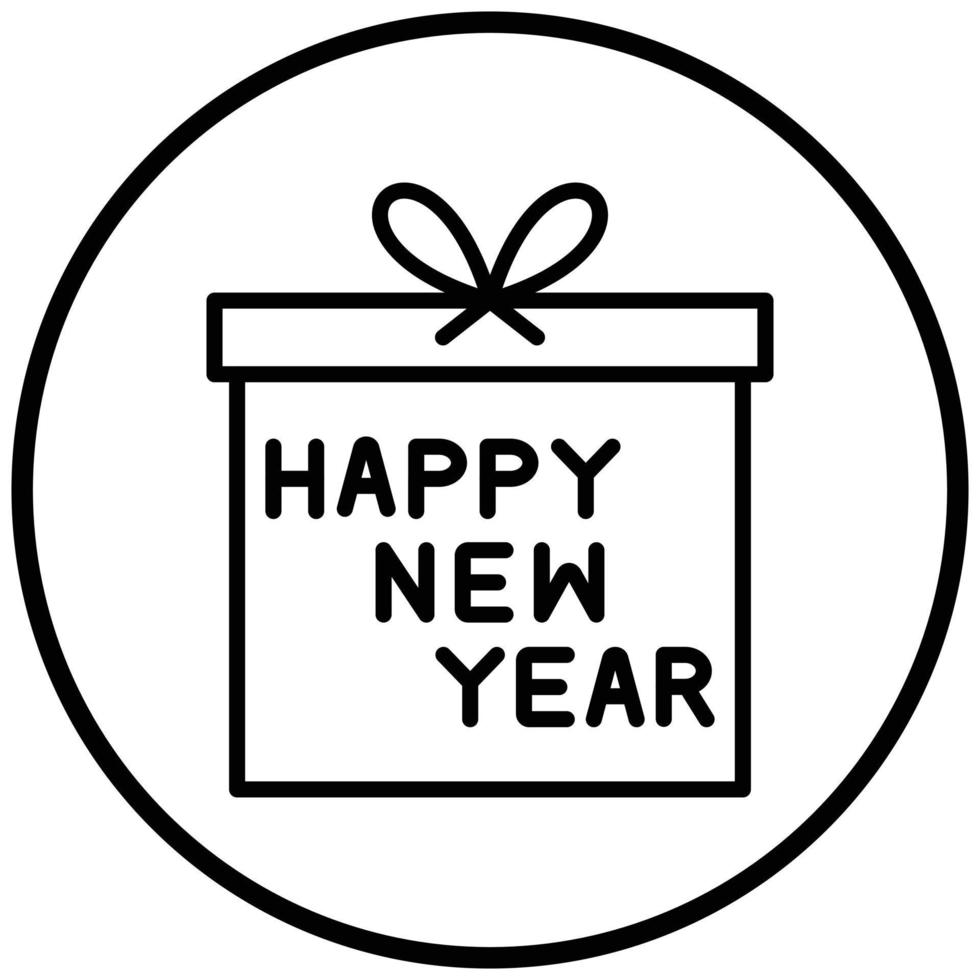 New Year Gift Icon Style vector