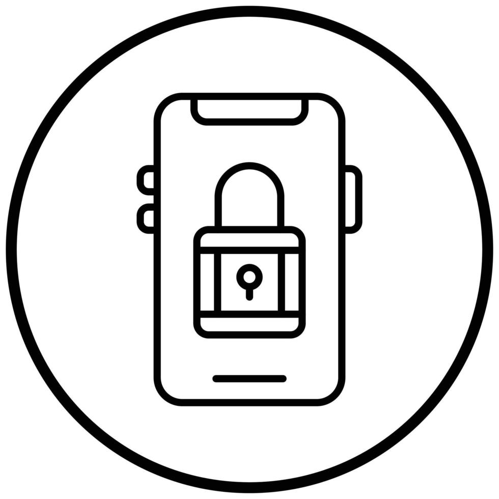 estilo de icono de seguridad móvil vector