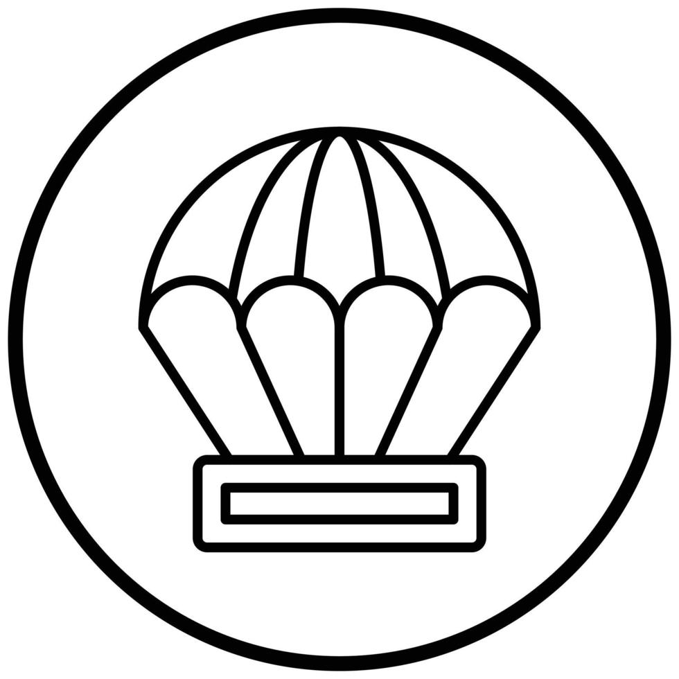 estilo de icono de paracaídas vector