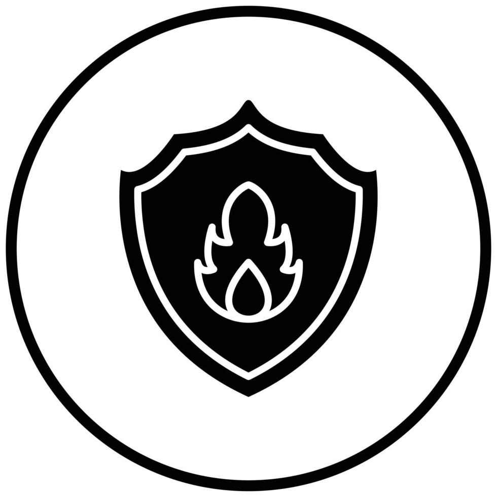 Fire Shield Icon Style vector