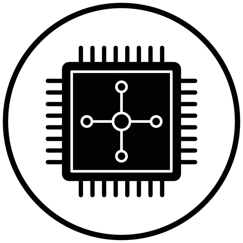 estilo de icono de cpu vector