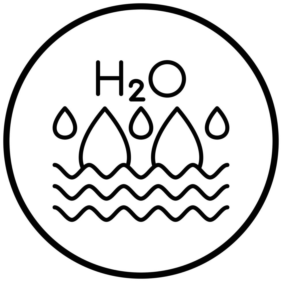 estilo de icono de h2o vector