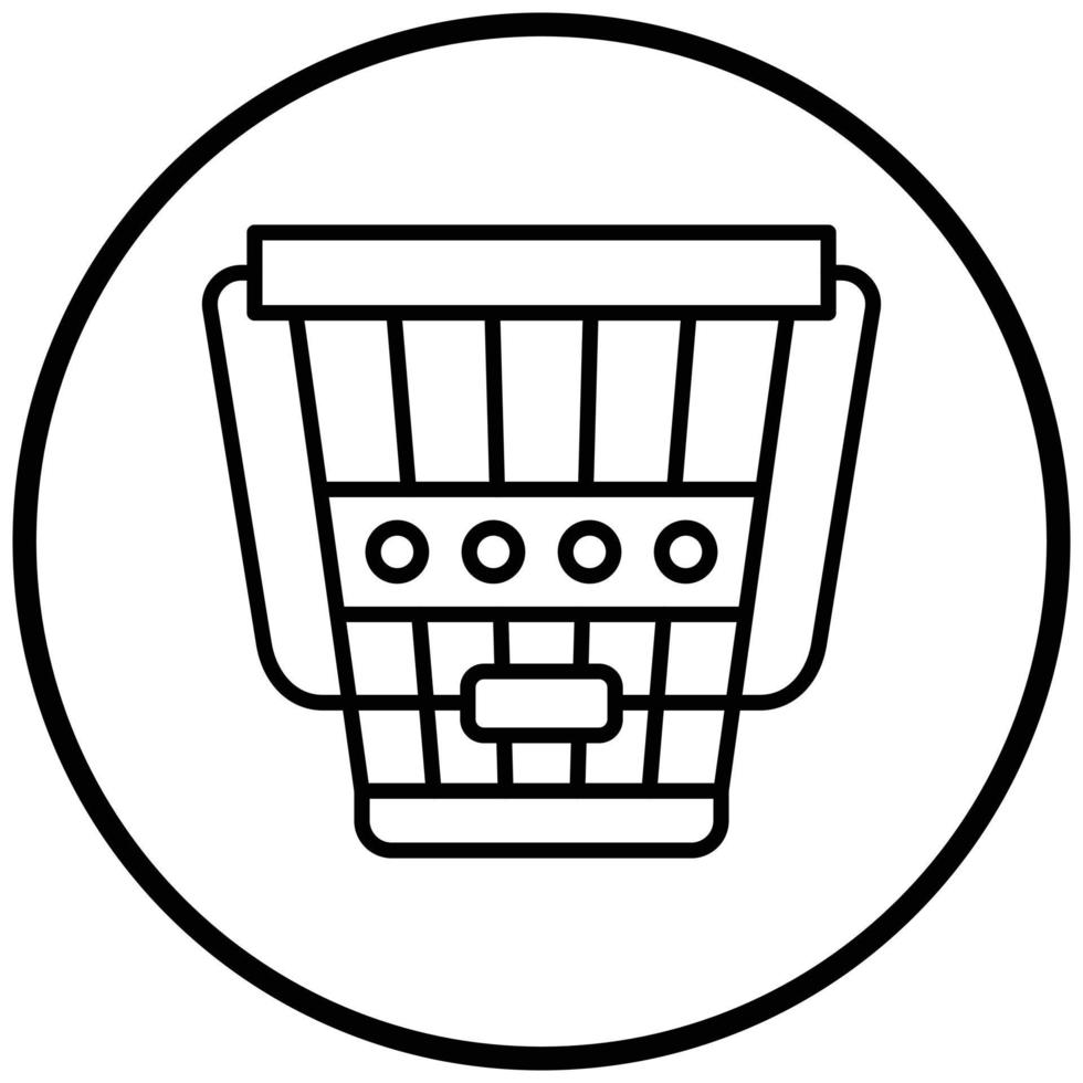 Wood Bucket Icon Style vector