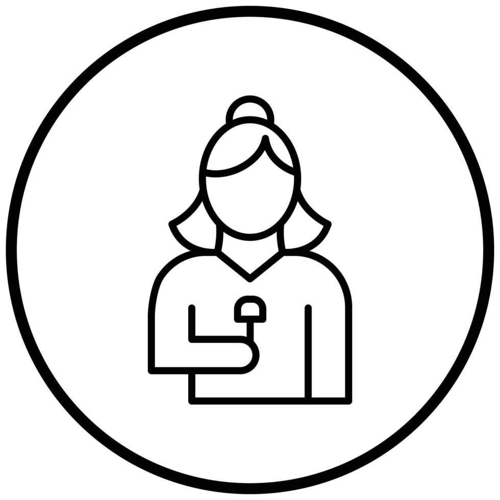 Female Journalist Icon Style vector