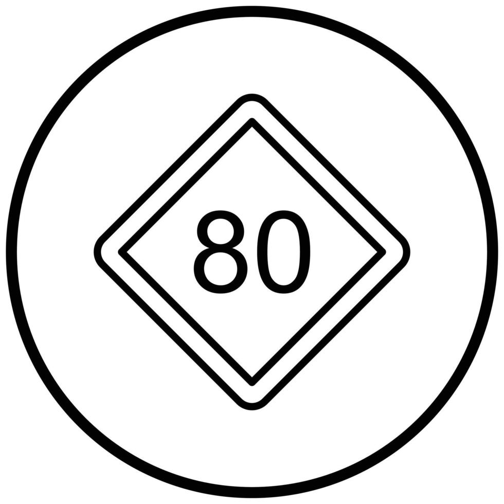 80 Speed Limit Icon Style vector