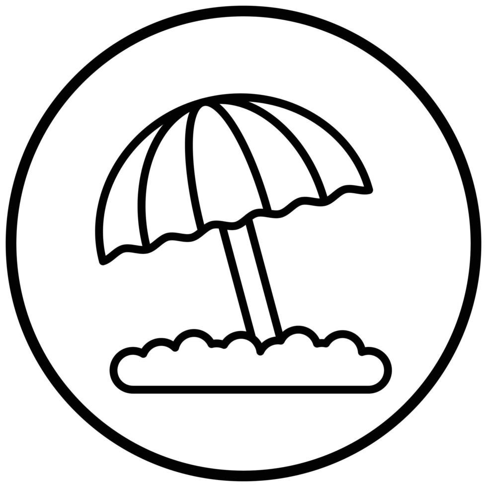 Beach Umbrella Icon Style vector