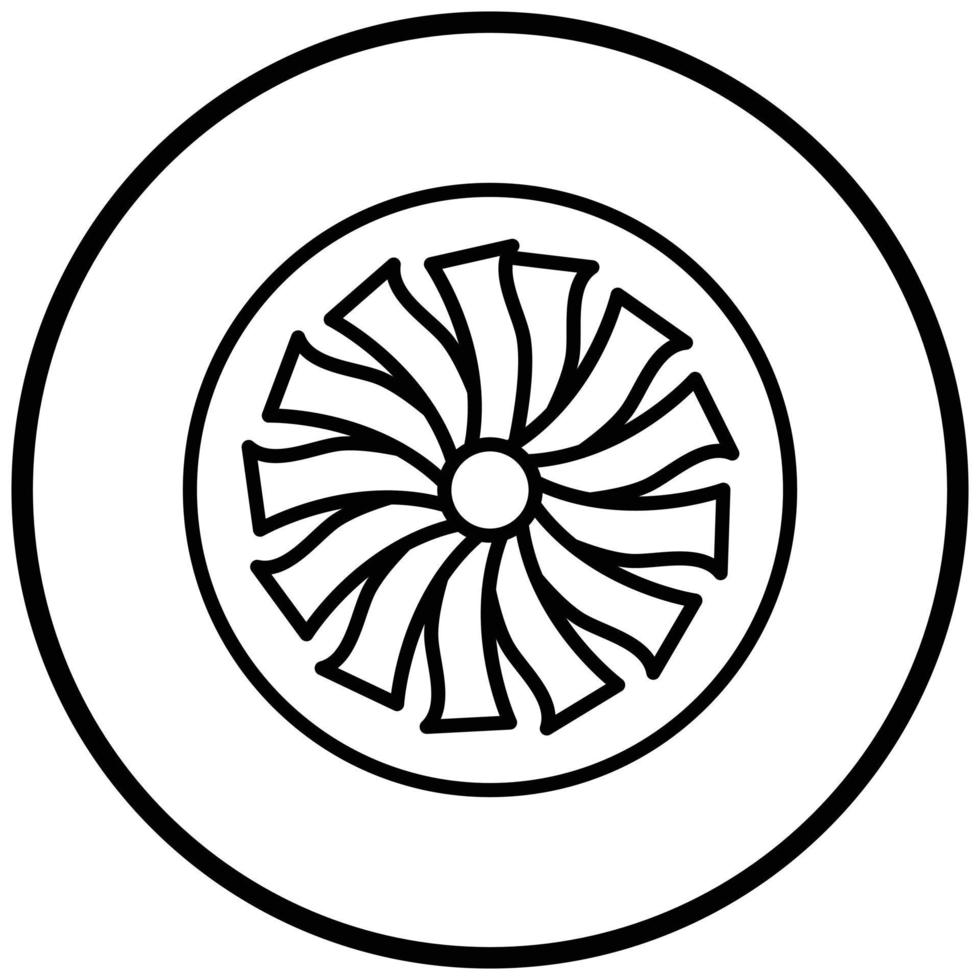 Plane Turbine Icon Style vector