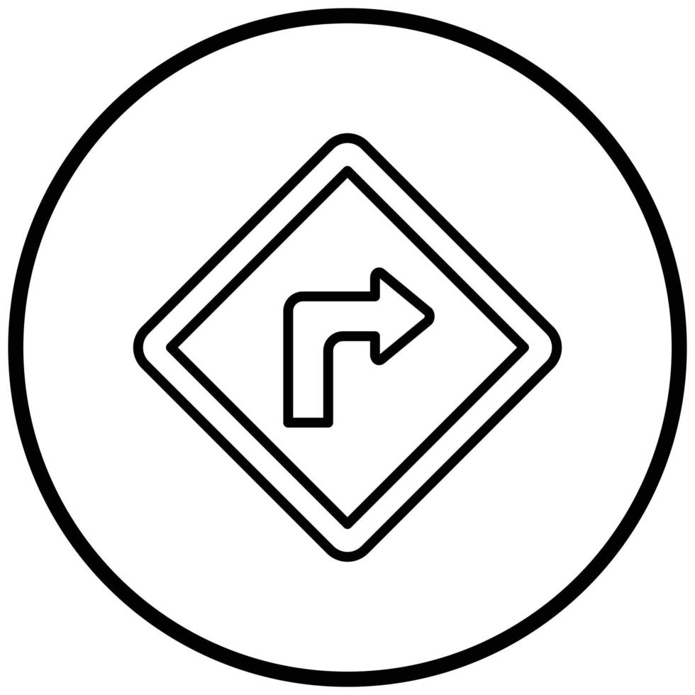 Turn Right Icon Style vector
