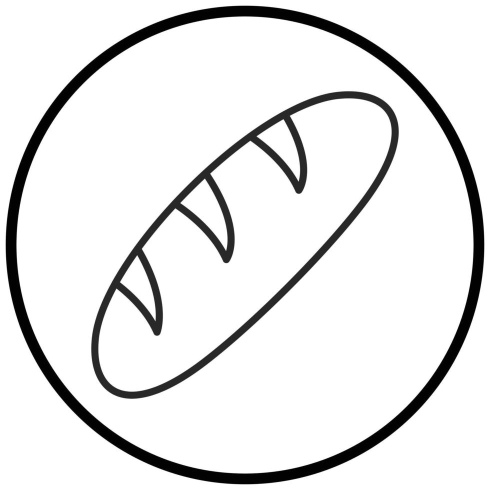 estilo de icono de baguette vector