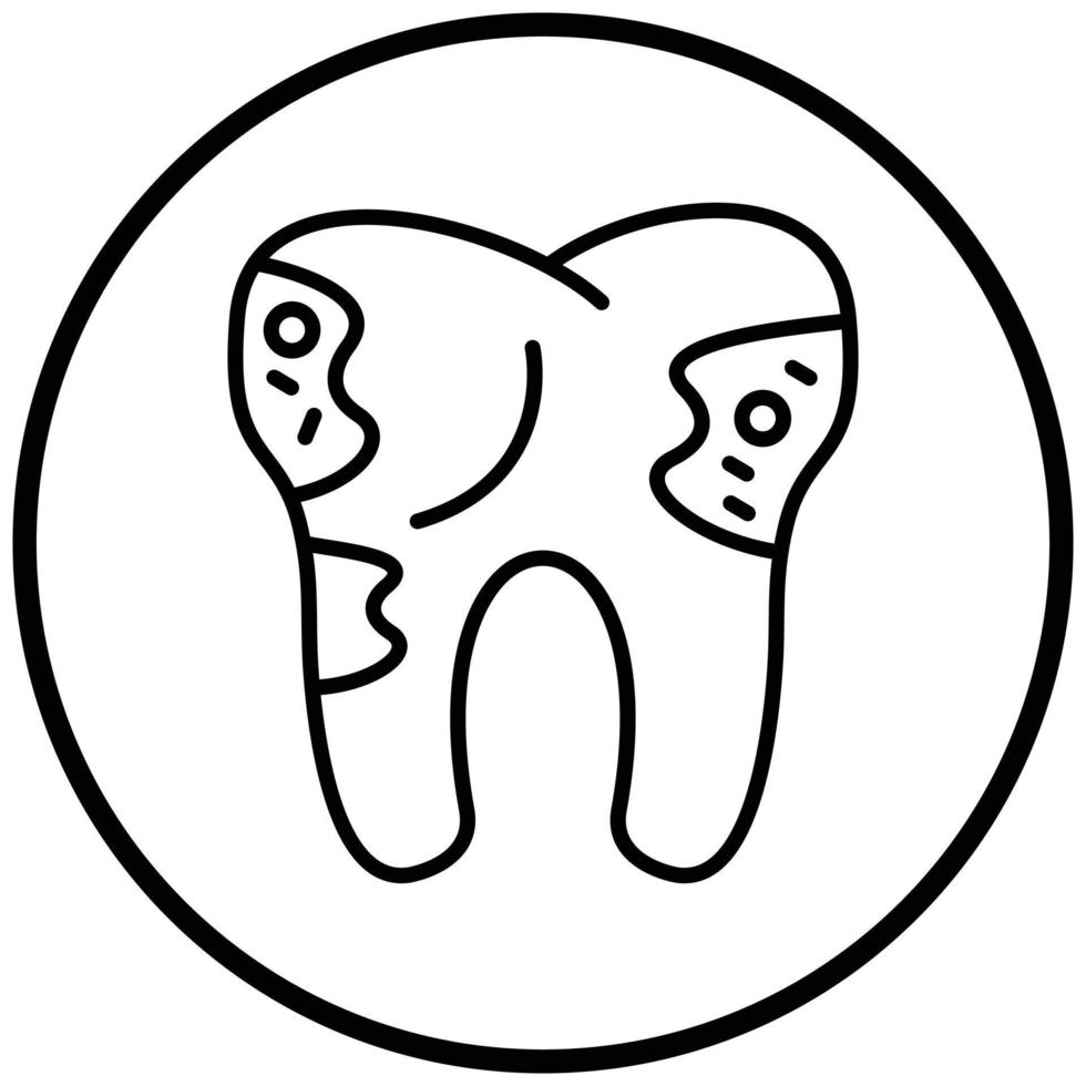 Tooth Decayed Icon Style vector