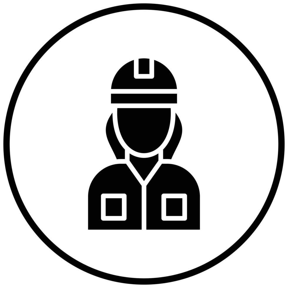 Lady Worker Icon Style vector