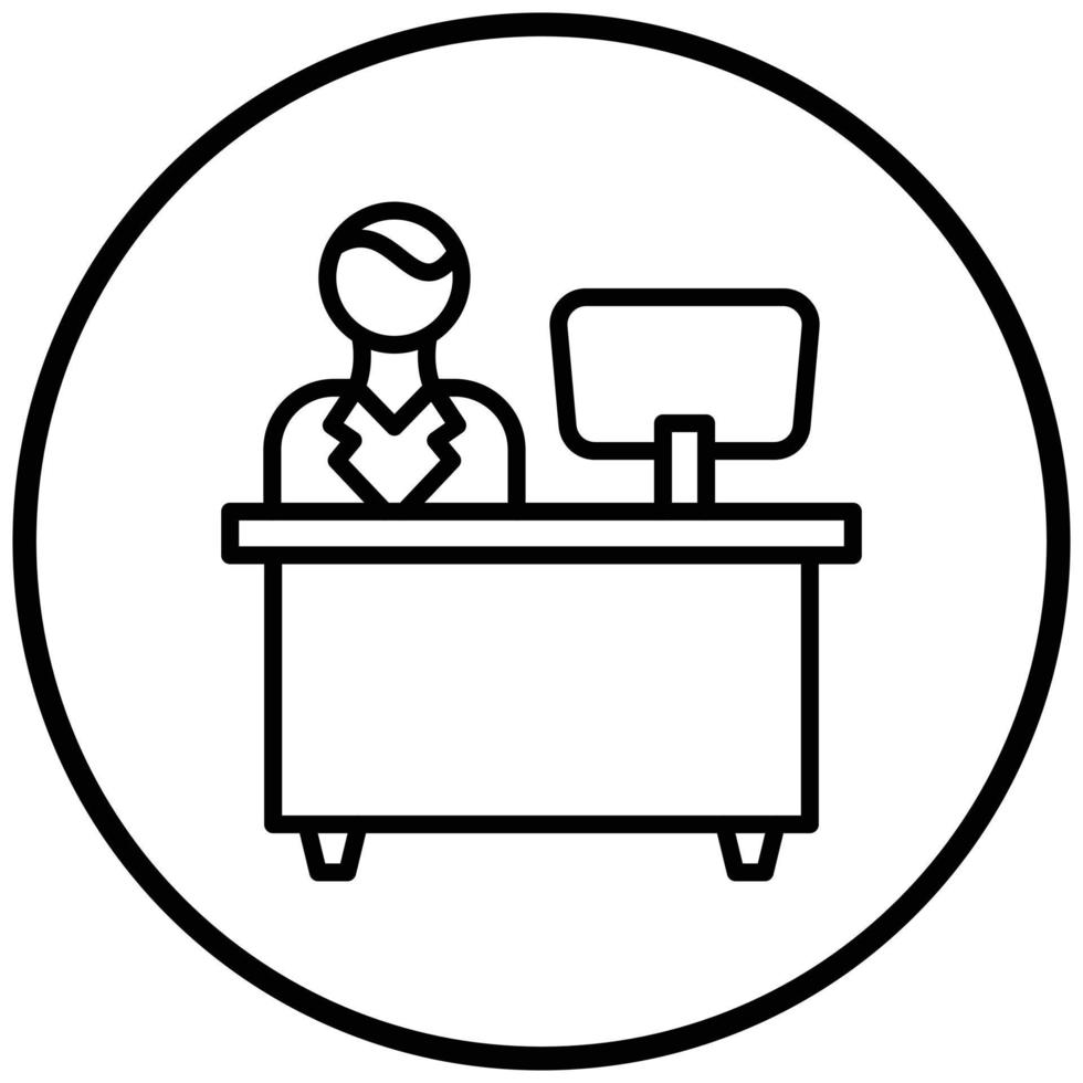 Reception Desk Icon Style vector