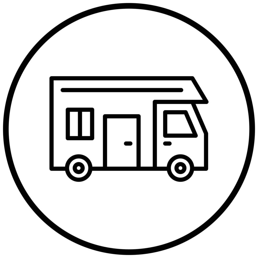 estilo de icono de autocaravana vector