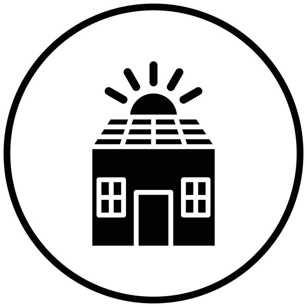 Solar House Icon Style vector