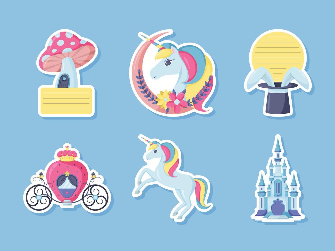 Magical Fantasy Journal Sticker Set vector