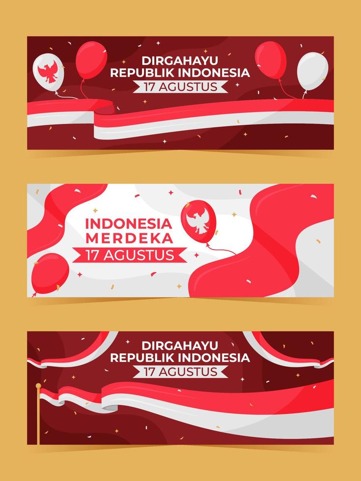 Indonesia Independence Day Banner vector