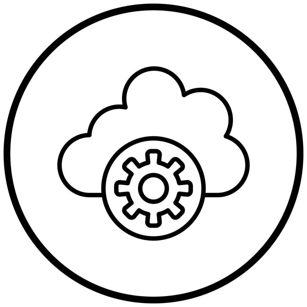 Cloud Settings Icon Style vector