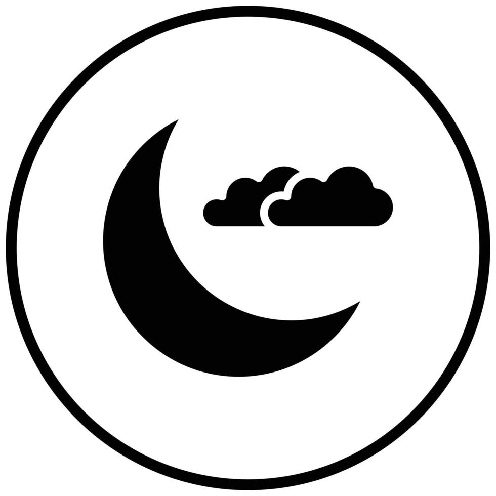 Crescent Moon Icon Style vector