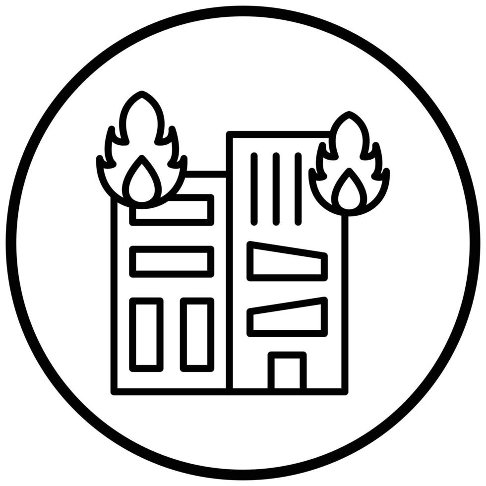 Building Fire Icon Style vector