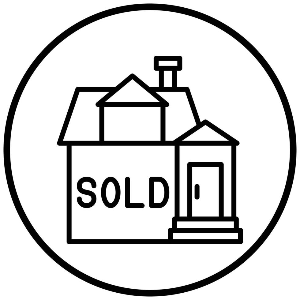 House Sold Icon Style vector