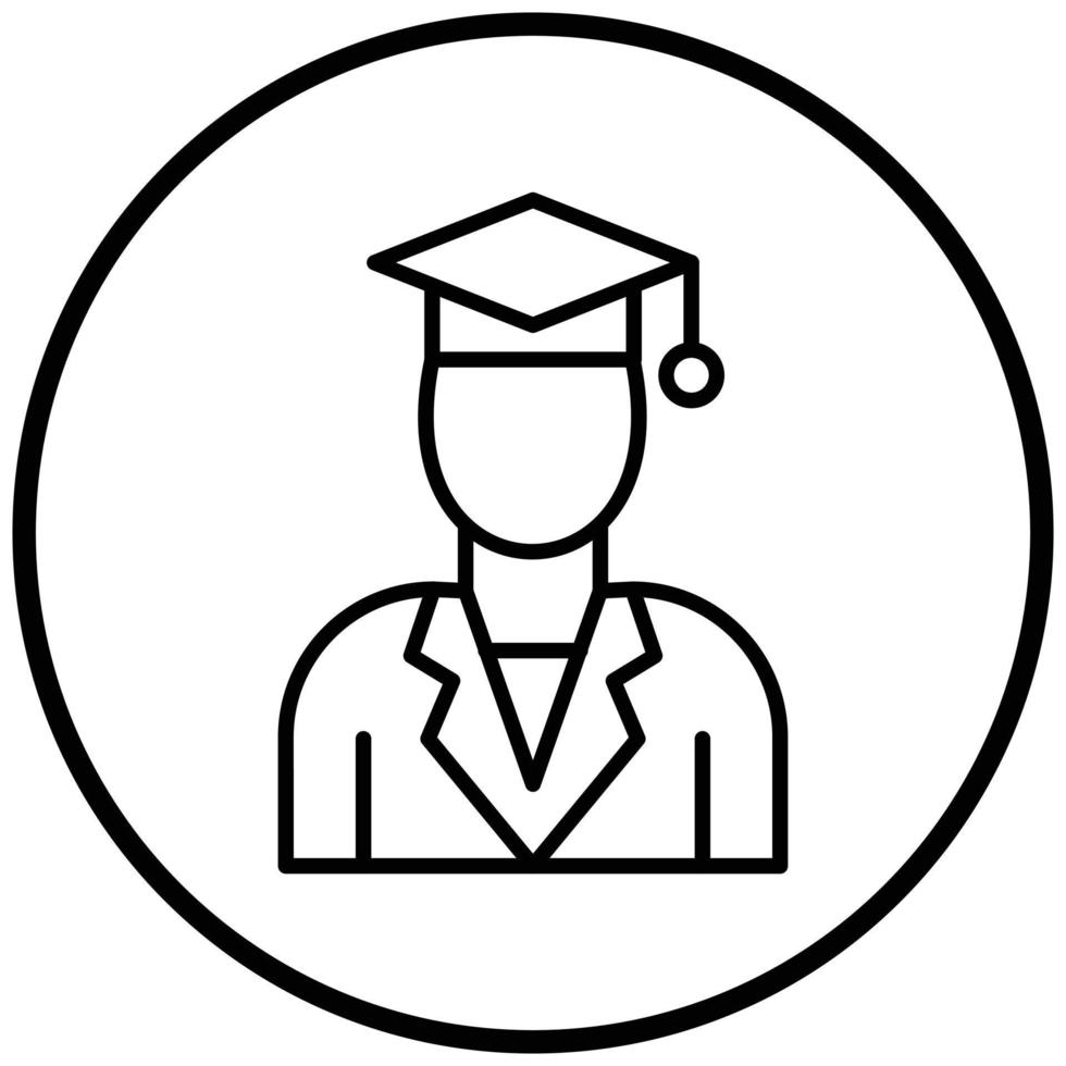 estilo de icono de graduado masculino vector