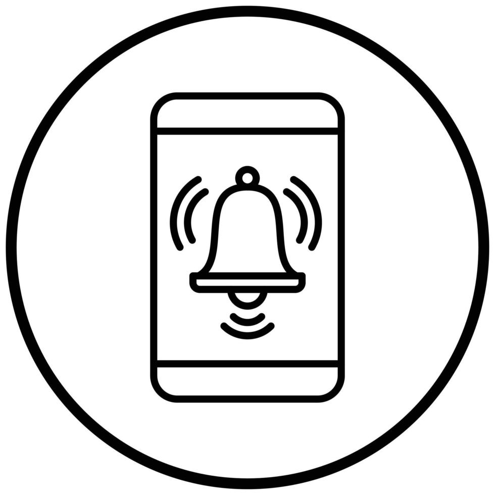 Smartphone Alarm Icon Style vector