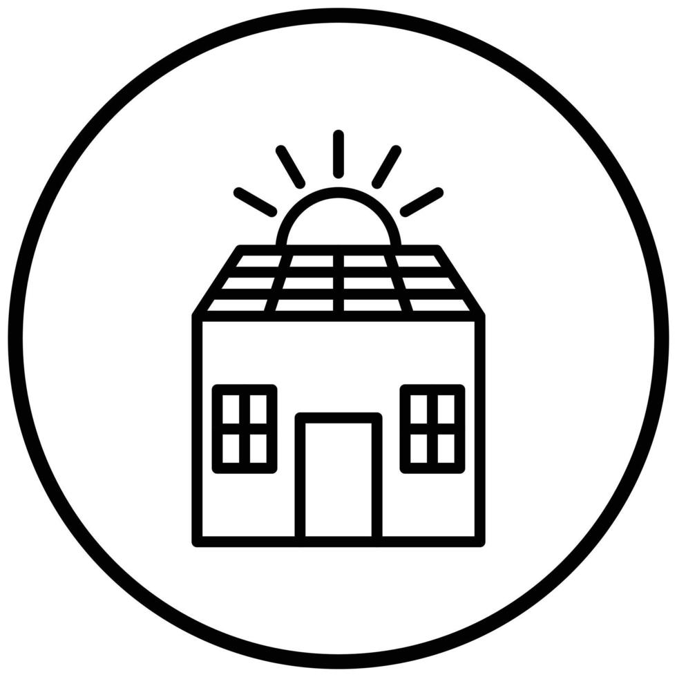 Solar House Icon Style vector