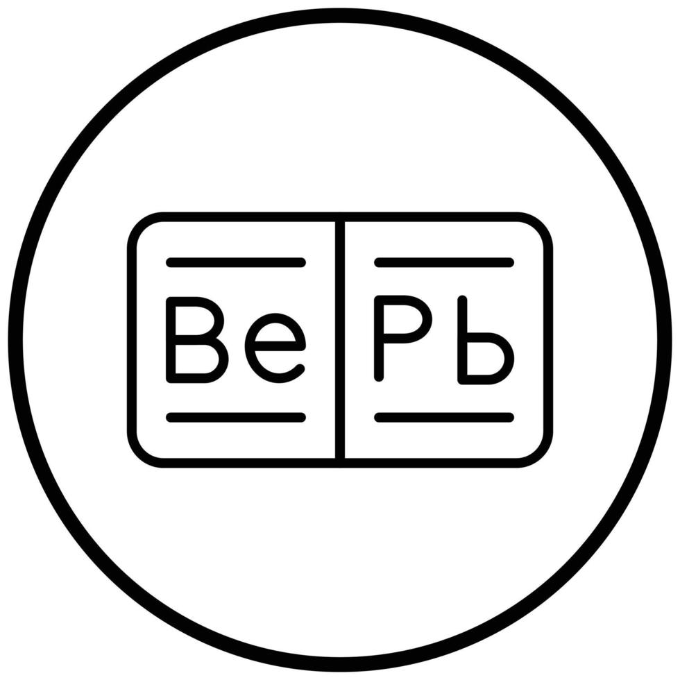 estilo de icono de tabla periódica vector