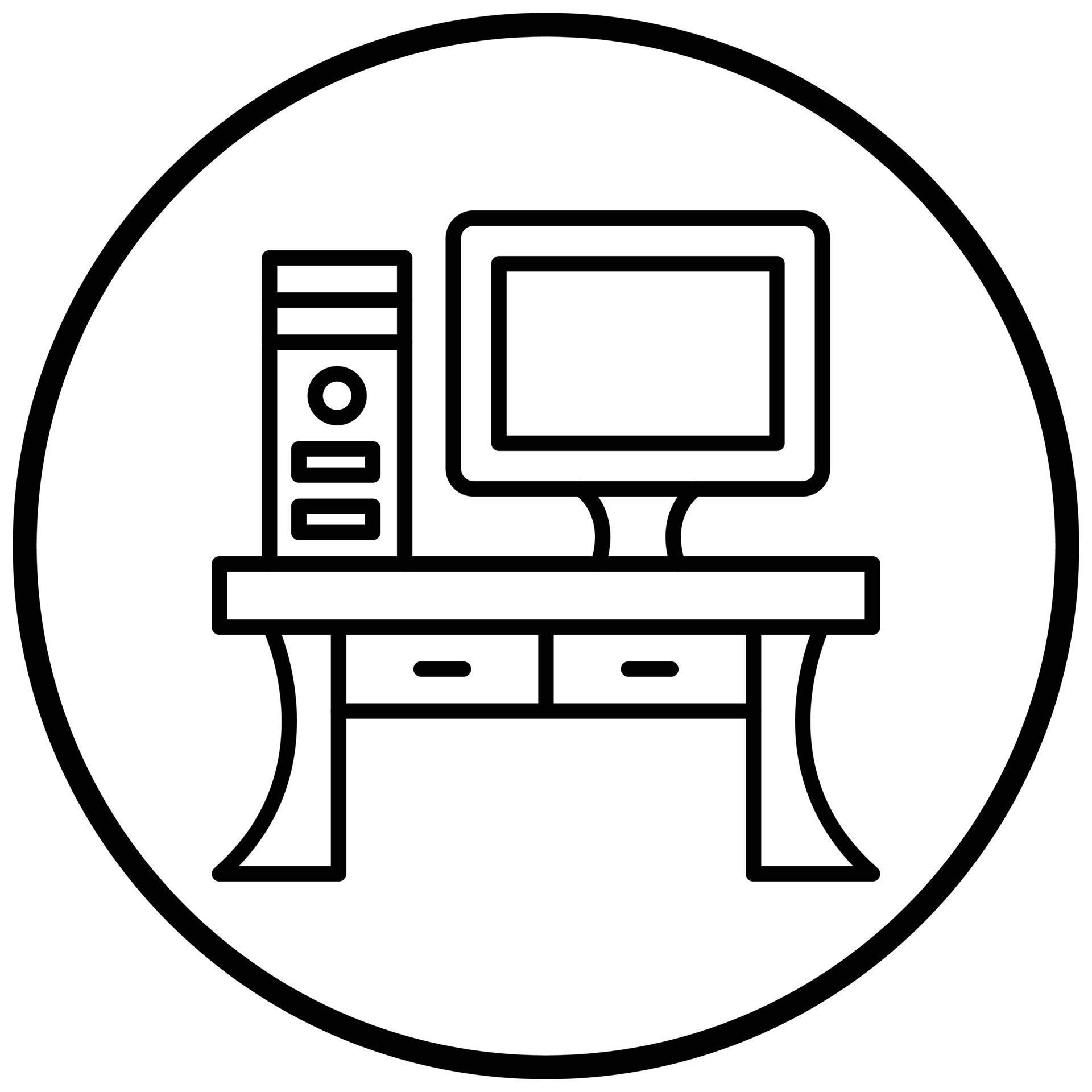 Computer Table Icon Style 7881527 Vector Art at Vecteezy