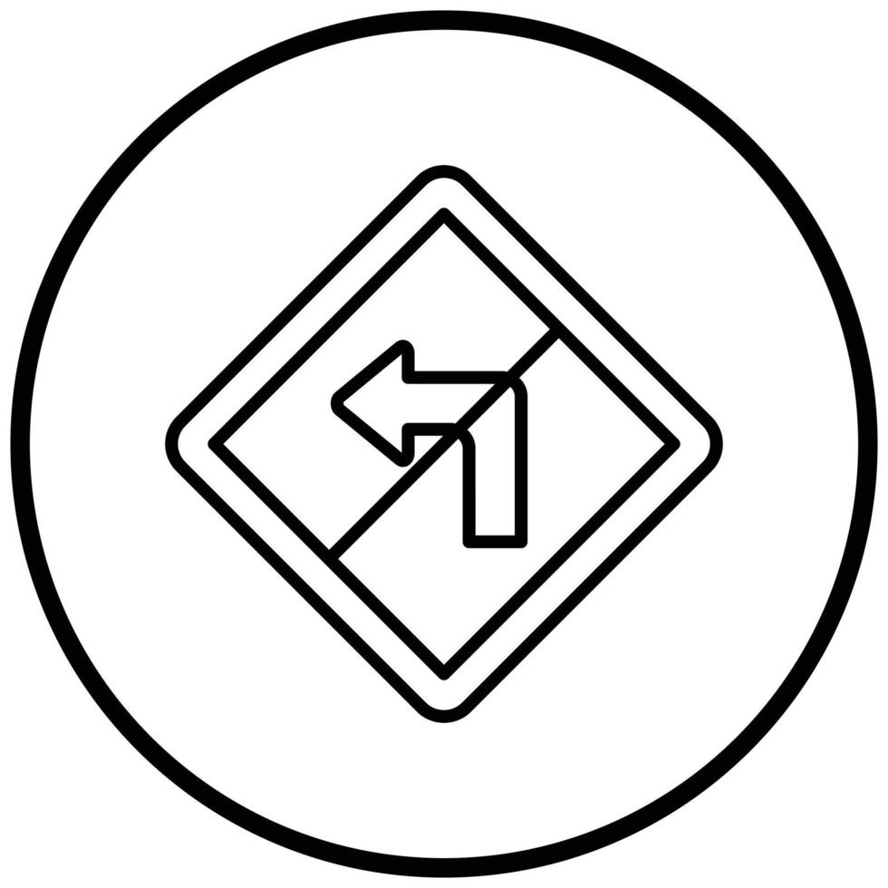 No Left Turn Icon Style vector