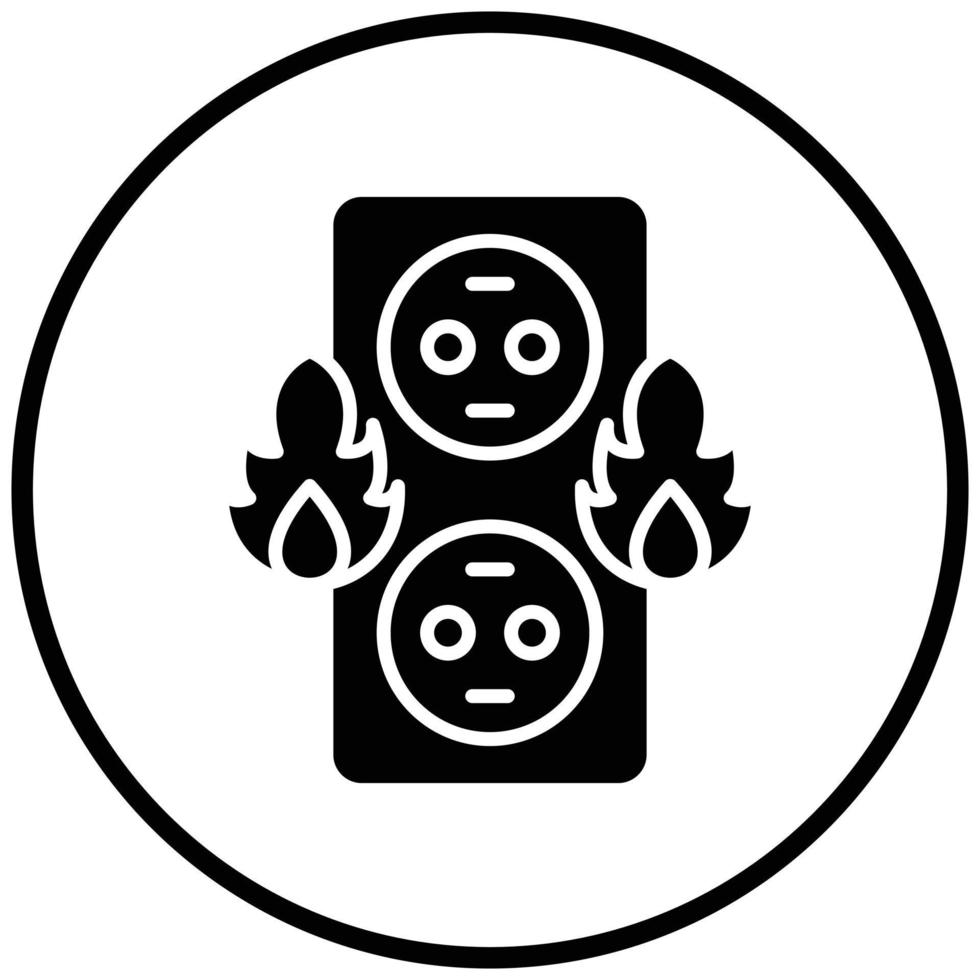 Electricity Fire Icon Style vector