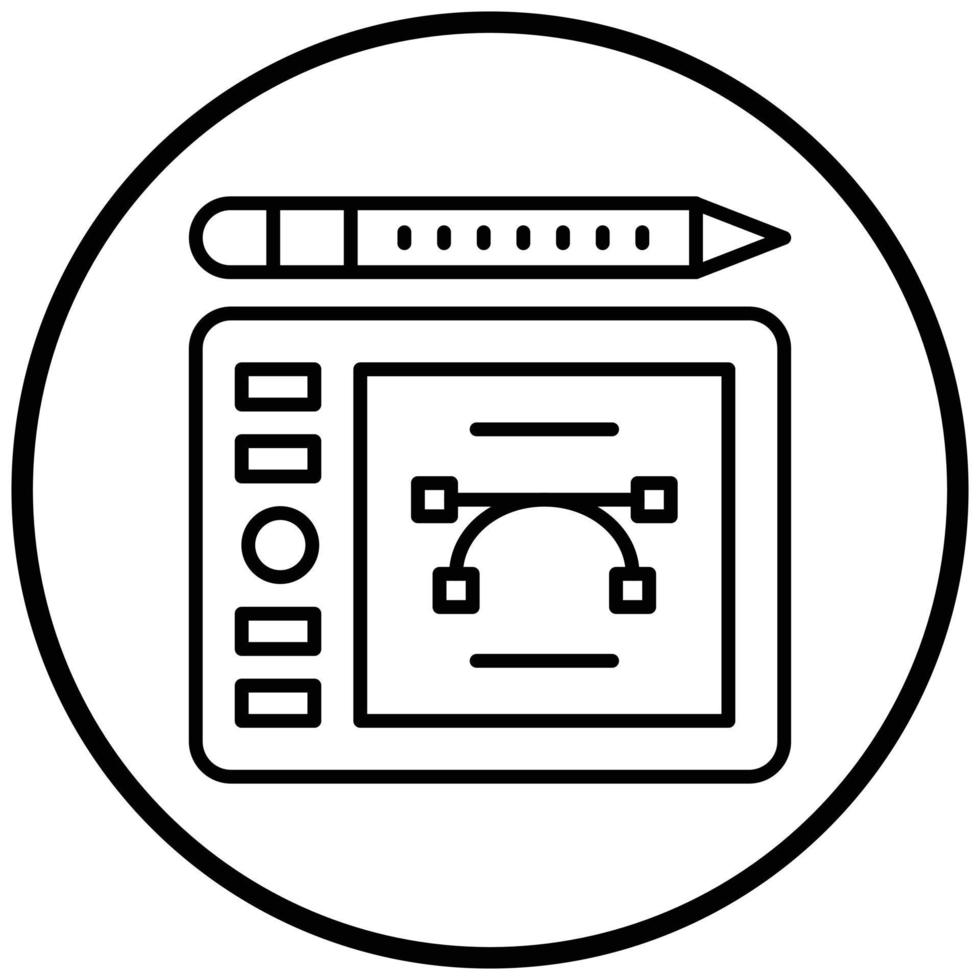 estilo de icono de tableta de dibujo vector