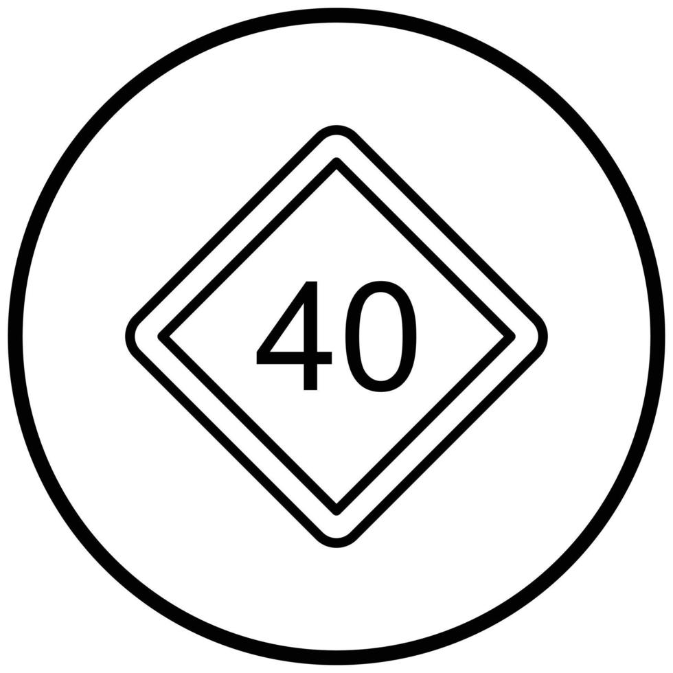 40 Speed Limit Icon Style vector
