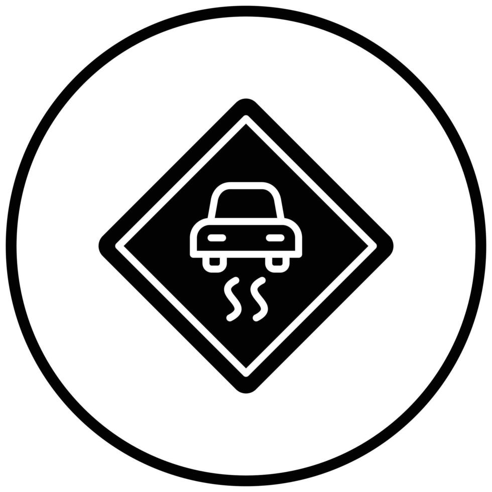 Slippery Road Icon Style vector