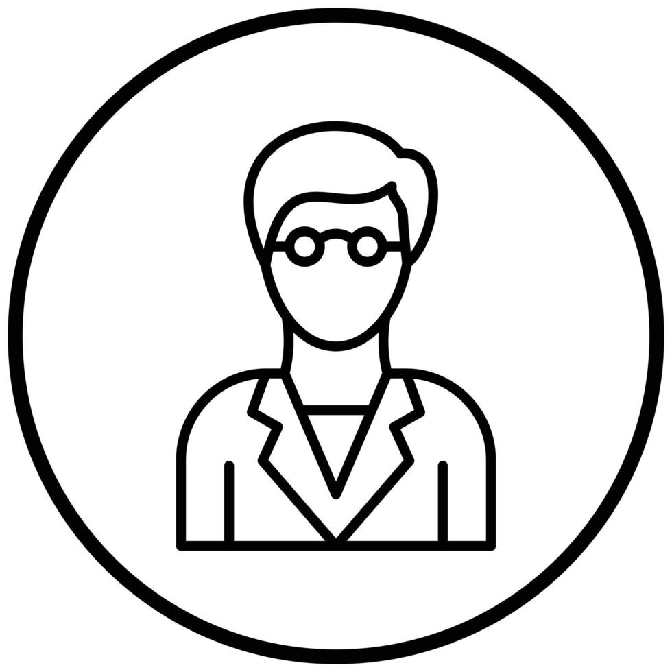 estilo de icono de profesor masculino vector