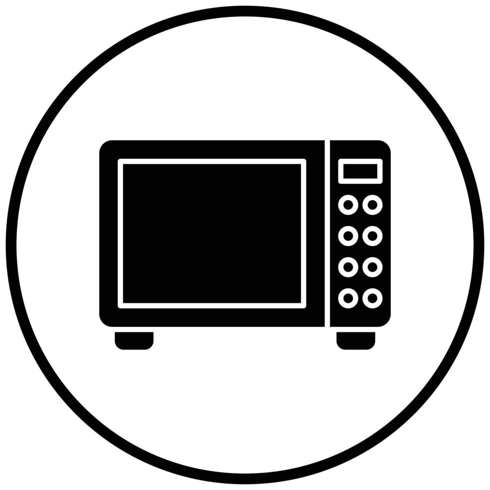 estilo de icono de horno de microondas vector