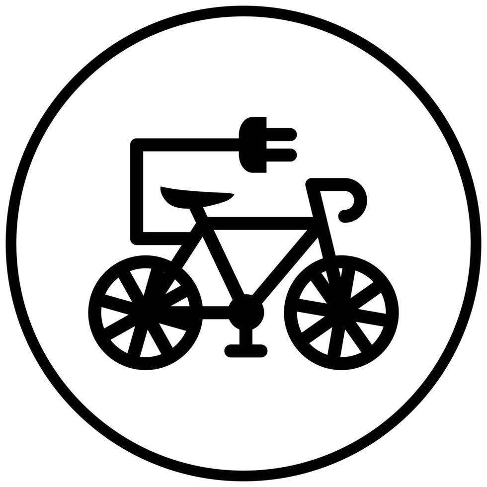 estilo de icono de bicicleta eléctrica vector