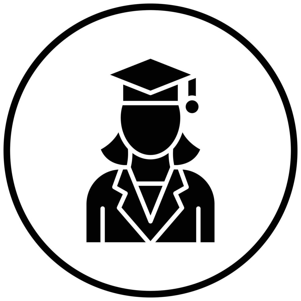 Female Graduate Icon Style vector