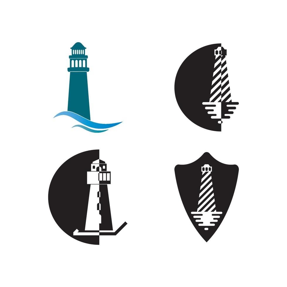 Lighthouse logo template vector