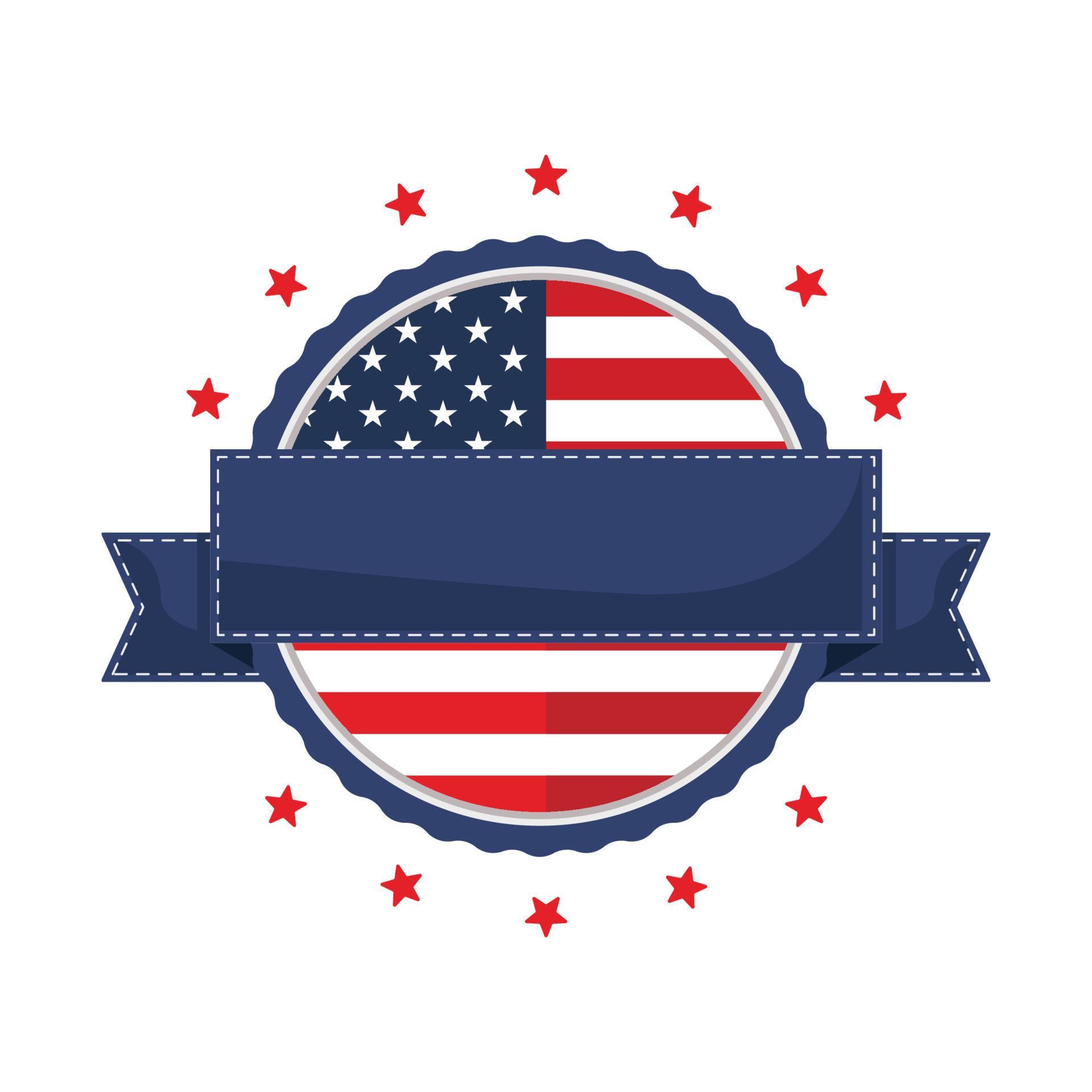 American flag badge 7882820 Vector Art at Vecteezy