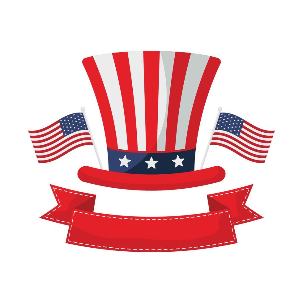 American hat with flag vector