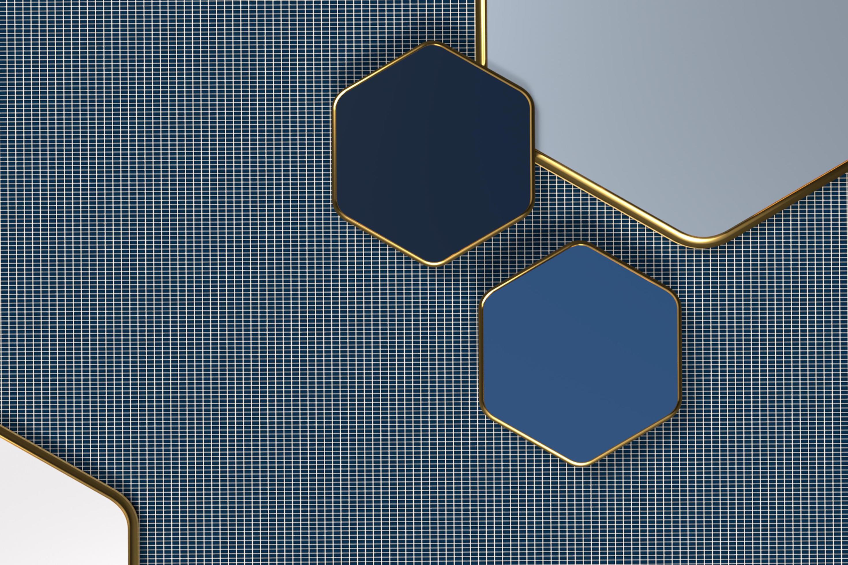3d wallpaper hexagon gold modern color network tech inovative 7883087