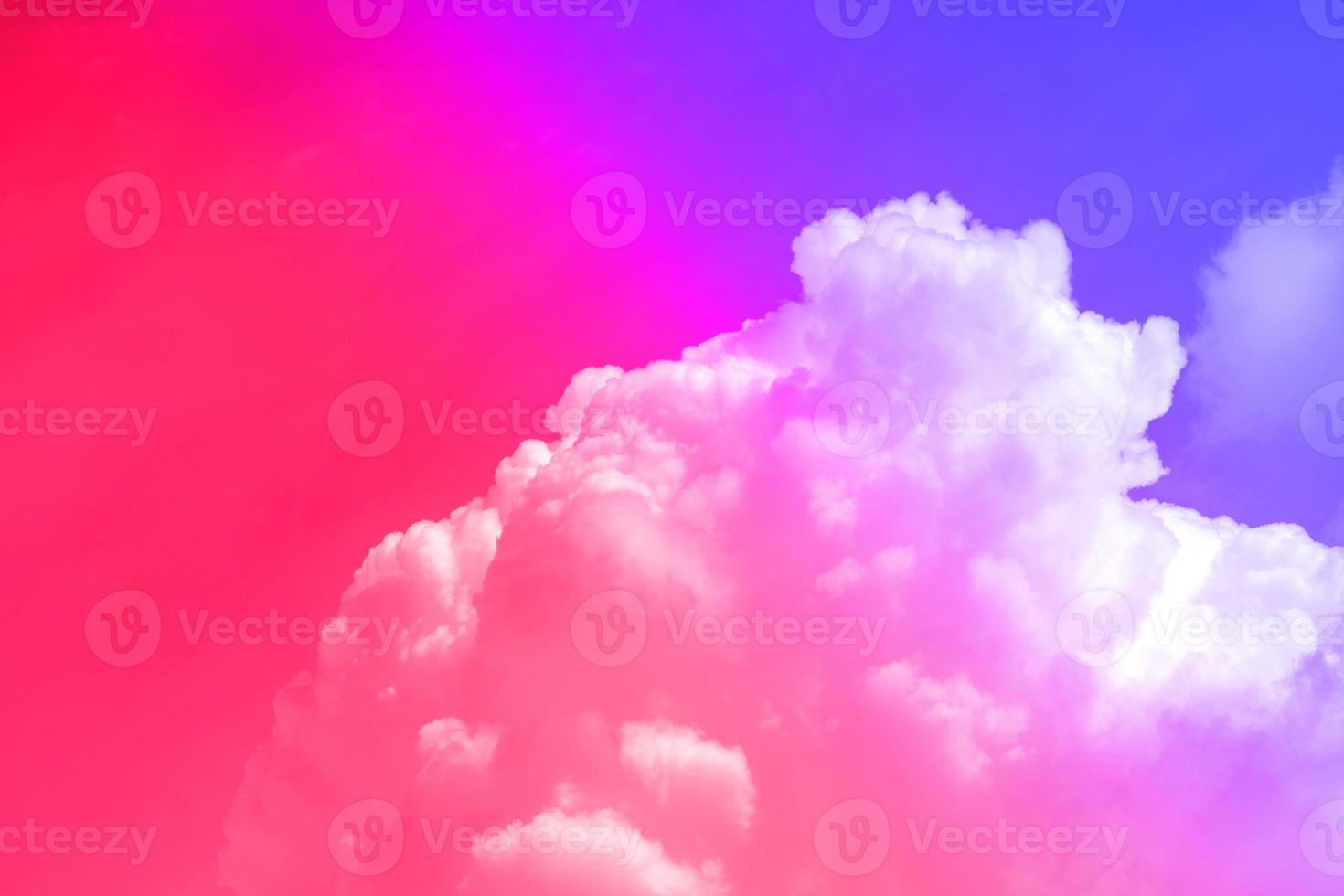 beauty sweet vivid red blue colorful with fluffy clouds on sky. multi color rainbow image. abstract fantasy growing light photo