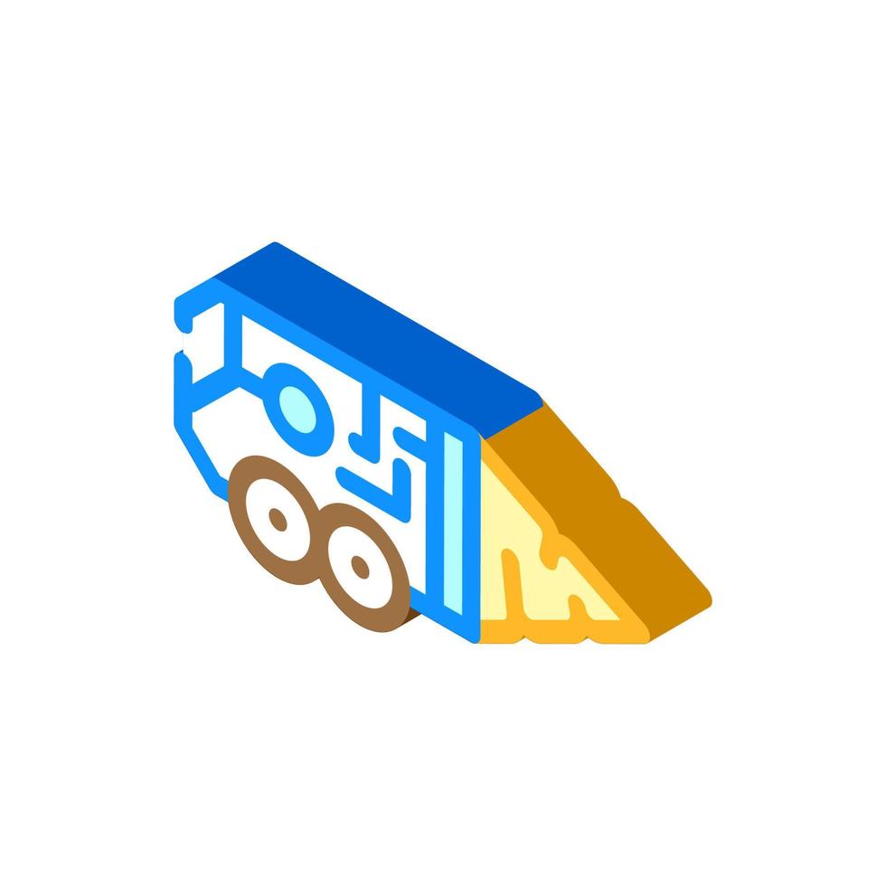 drilling robot isometric icon vector illustration