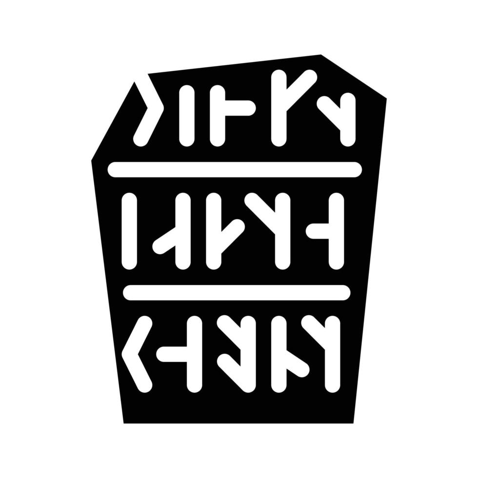 runestone piedra glifo icono vector negro ilustración