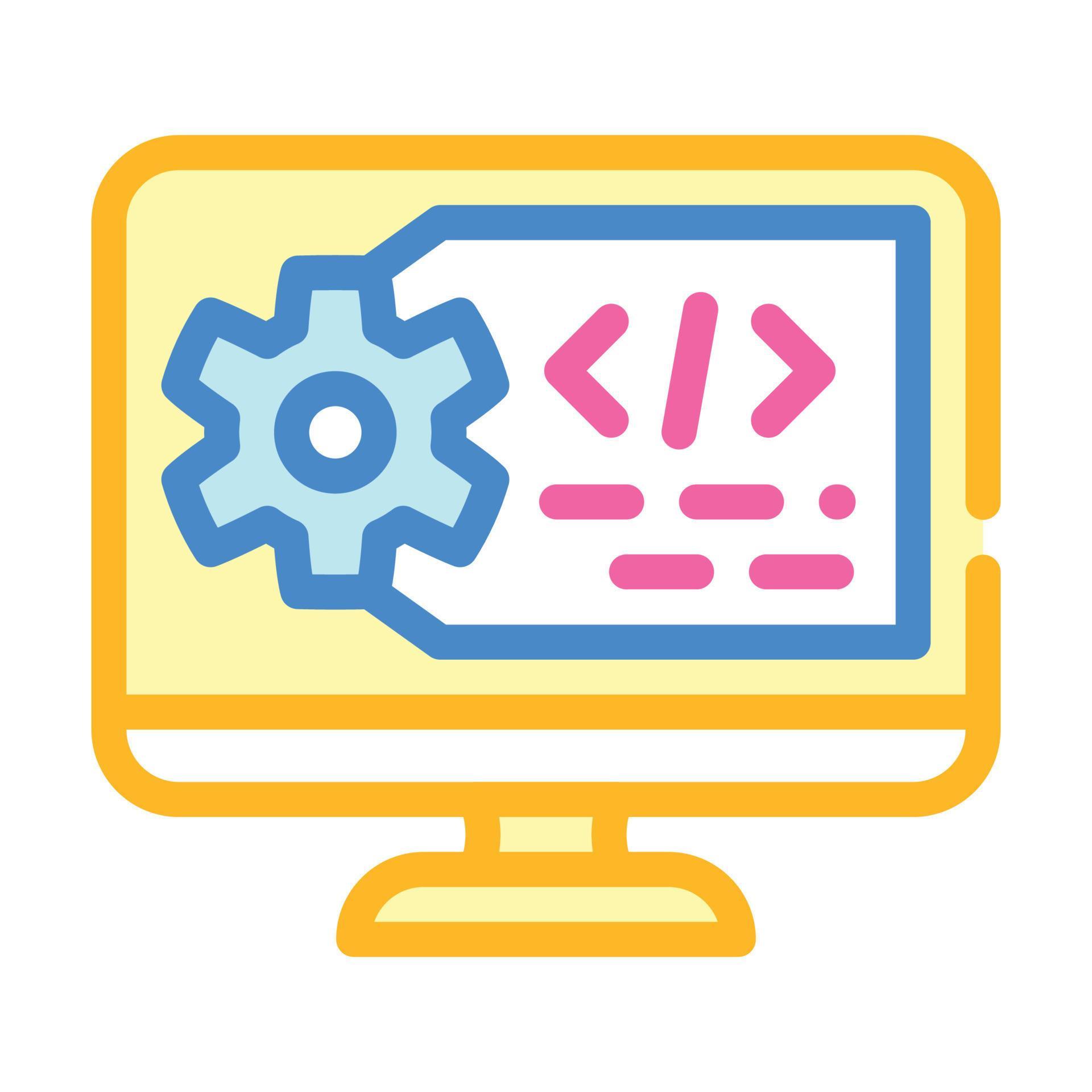 working code computer screen color icon vector illustration 7883233 ...
