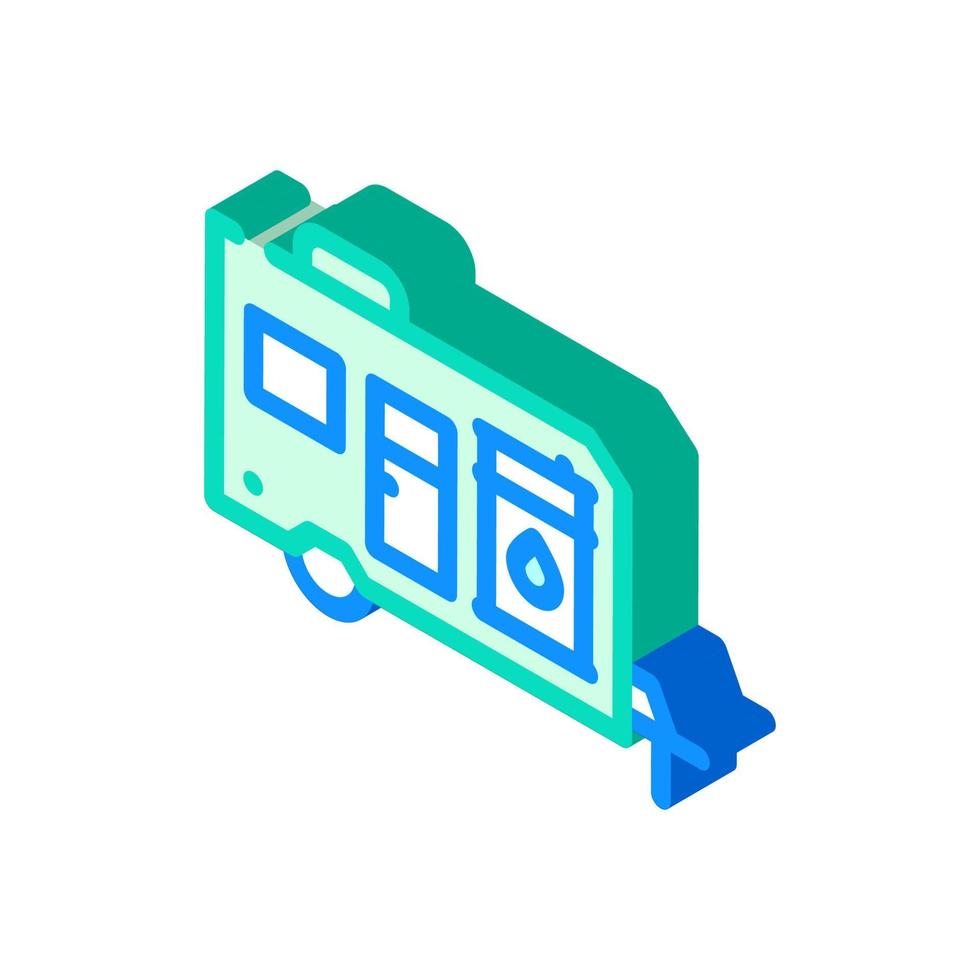 trailer with water isometric icon vector illustration