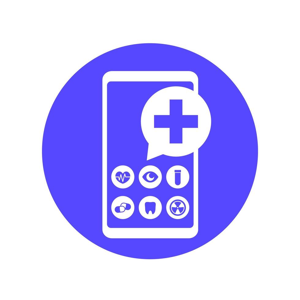 Telemedicine, online medical consultation vector icon